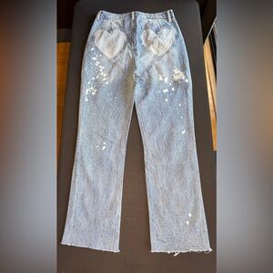 Juicy Couture Denim Straight Leg Jeans with Hearts on Back